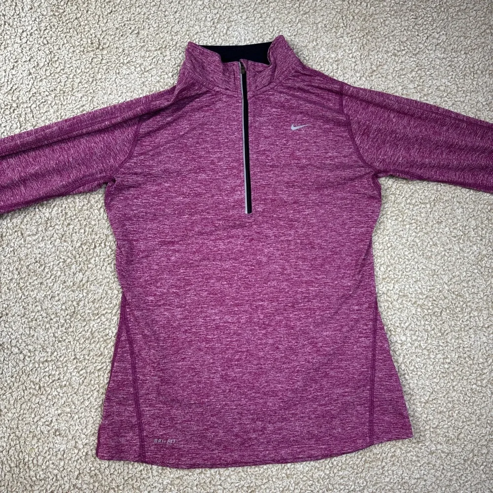 Nike Element 1/2 Zip Pink Heather L/S Running Athletic Top (481320) Small